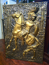 Antique Mid-Century Trojan Warrior Relief Wall Art Plaque picture