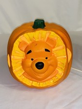 VTG 1999 Disney Winnie the Pooh Light Up Halloween Foam Pumpkin Jack O Lantern picture