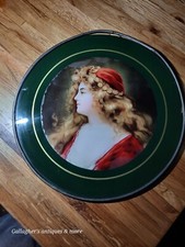 Large Antique Victorian Flue Cover Young Beautiful Girl Chimney Picture 1800s picture