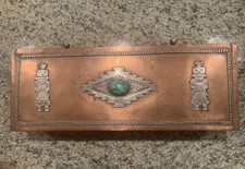 Vtg Rare Large Hopi Native American Copper Sterling Silver Box Southwest Navajo  picture