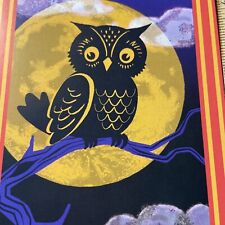 Vtg UNUSED Halloween Card Owl  Moon W/Env picture