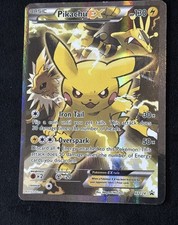 Pokémon TCG Pikachu EX XY124 Black Star Promo Card 2016 Rare HP Crease picture