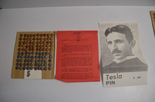 Vintage Nikola Tesla Collectors Pin Display Resale Letter & Picture 100 PCS picture