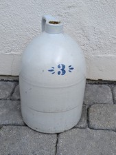 Antique 3 Gallon Stoneware Jug Haynes Dayton Ohio Cobalt Blue Decor Crock picture