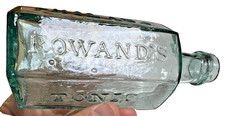 Antique CRUDE 1830s Rowand's Tonic Open Pontil Bottle PHILADELPHIA PENNSYLVANIA picture