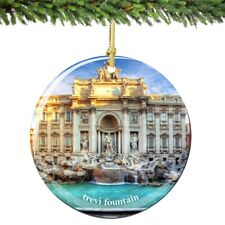 Rome Trevi Fountain Porcelain Ornament - Italy Christmas Souvenir Travel Gift picture