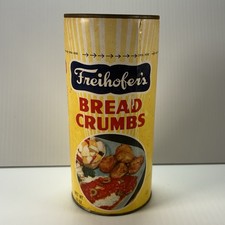Freihofer’s Bread Crumbs.  Cardboard Canister. Metal Lid And Bottom.  Retro. picture