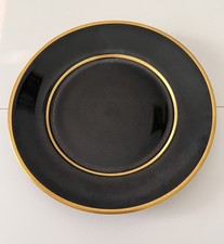 Fraunfelter China OH 1233 Dessert Plates Black Gold Art Deco 1920s–30s picture
