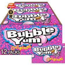 BUBBLE YUM Original Flavor Chewy, Bubble Gum 10 Count (Pack of 12), Color-53 picture