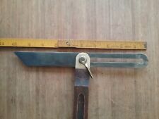 Antique Wood and Brass Sliding Bevel 10 inch Tool picture