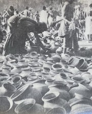 India Clay Pot Market Festival with Locals in Puttur Karnataka Vintage Photo picture