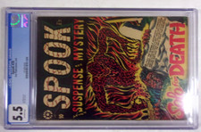 SPOOK #29 1954 AWESOME LB COLE COVER CGC 5.5 OFF WHITE PAGES JAY DISBROW picture