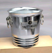 Vintage Taittinger Reims Ice Bucket Argot 8.5” Height Aluminum France  picture