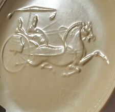 Vintage Japanese Embossed Plate Horse Carriage Glaze  picture