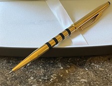 CROSS Century Signet  18K Gold Filled Ballpoint Pen with Black Stripes Orig Box picture