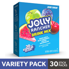Jolly Rancher Sugar-Free Variety pack Singles to Go Powdered Drink Mix, 30 Count picture
