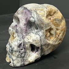465G  RARE fluorite skull Crystal cave hand carved crystal skull healing   E45 picture