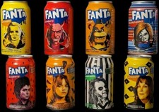 Ultimate Fanta Horror Movie Soda 8-Can Set Beetlejuice Blumhouse FNAF Chucky picture
