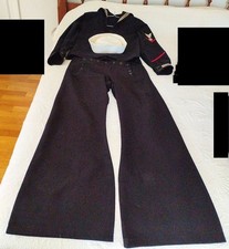 Vintage US Navy WW2 Named 3rd Class Engineman Cracker Jack Uniform & Cap READ picture