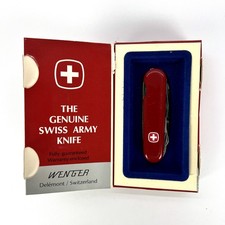 Vintage Wenger Swiss Army Knife Model 1 28 02 Red Multi Tool Pocketknife Box picture