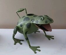 VINTAGE Antique IRON PAINTED LARGE LEOPARD FROG Figural Plant WATERING CAN Rare picture