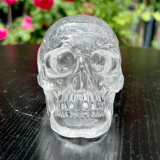 1.8LB Natural Hand Carved Clear White Quartz Crystal Skull picture