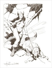 MIKE HOFFMAN FANTASY ART COMMISSION INK DRAWING 8.5x11  You Choose the Scene picture