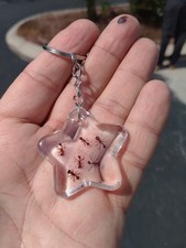 Clear Resin Ant Specimen Keychain, Detachable Keyring, Clear/Red Modern picture