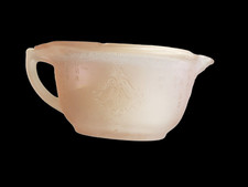 Vintage frosted pink glass depression glass Sugar & Creamer Art Deco picture