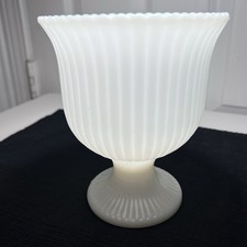 Vintage E.O. Brody Co. Ribbed Milk Glass Pedestal Vase M3000 6.75” picture