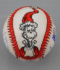 The Grinch Dr Seuss Hand Painted Baseball 2005 Lutz Christmas Cartoon Art picture
