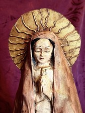 Vintage Our Lady of Guadalupe Statue 24” Paper Mache-EUC-Beautifully Done… picture