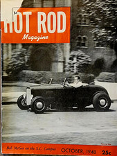 Vintage Hot Rod Magazine October 1948 Issue 25¢ Bob McGee On The S.C. Campus picture
