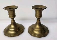 Pair of Antique Solid Brass Candlesticks Approx 3.5