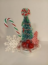 Christmas Bottle Brush Tree Treats Kitschy Kitchen Mug Assemblage Farmhouse picture