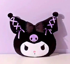 Sanrio Kuromi Plush Face Pillow 3D Large Shaped Throw Pillow Kuromi Room Decor picture