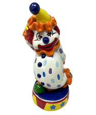 Vintage Plastic Clown Piggy Bank 7 Inch With Stopper Made In Taiwan picture
