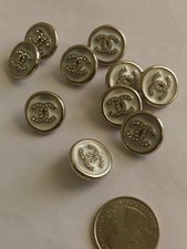 Silver Lot Of ten 18 Mm Designer Cc Vintage Button Chanel 10 BUTTONS picture