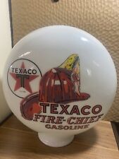 Awesome Texaco Fire Chief Gas Globe Light Pump Milk glass gasoline automobile picture