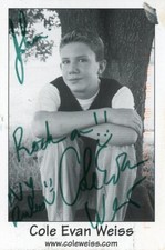 Cole Evan Weiss-Signed Picture Postcard picture