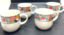 Lot of 4 Vtg 1991 Vitromaster Metropolitan Stoneware Mugs coffee Cups Pop Deco picture
