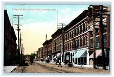 1907 Bridge Street Looking West Belleville Ontario Canada Antique Postcard picture