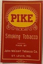 Antique 1910s - 1930s Pike Smoking Tobacco Label picture
