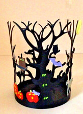 Party Lite Halloween SPOOKY TIME Pillar Jar & Tea lite Candle Holder P9777 picture
