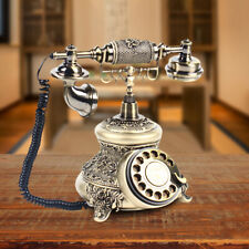 Antique Brass Handset Phone Handheld Telephone Rotary Dial Vintage Home Decor  picture