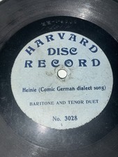 RARE 7-inch Shellac Single-Sided Harvard Disc Record Duet By Collins & Harlan picture
