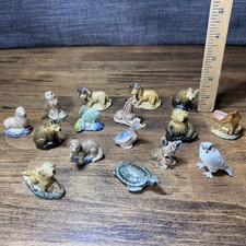 Vtg Wade Whimsies Red Rose Tea Miniature Porcelain Glazed Animals Bundle Lot 16 picture