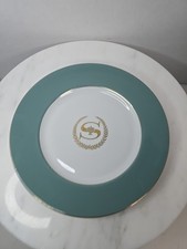 Plate SHERATON HOTEL Dinner Plate JACKSON CHINA CO Teal/ White & Gold LOGO picture