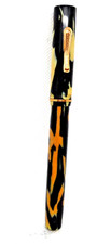 Conklin Vintage Black and White Lever Fill Fountain Pen-flexible fine nib picture