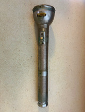 Rayovac Sportsman Vintage Metal Flashlight Silver Tone Metal Body picture